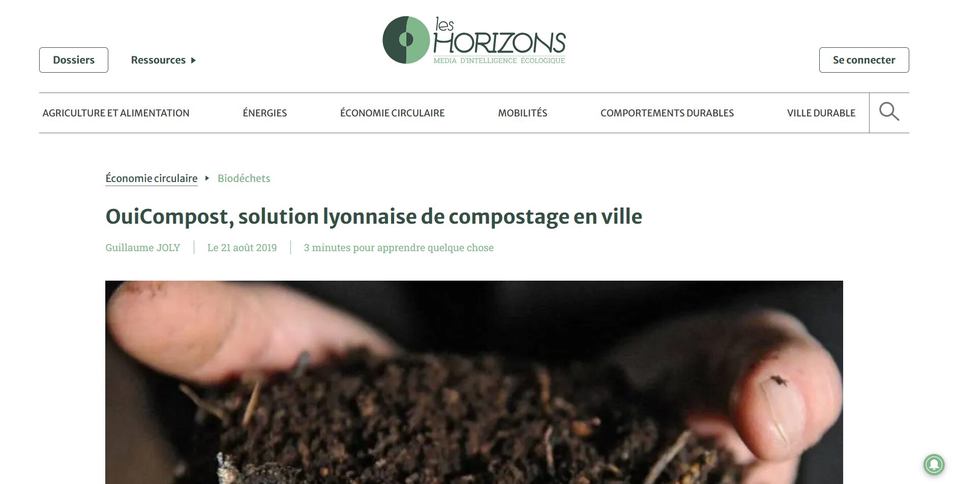 Les Horizons (21/08/19) : OuiCompost, solution lyonnaise de compostage en ville