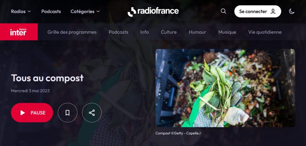 France Inter (05/2023) : émission spécial compost